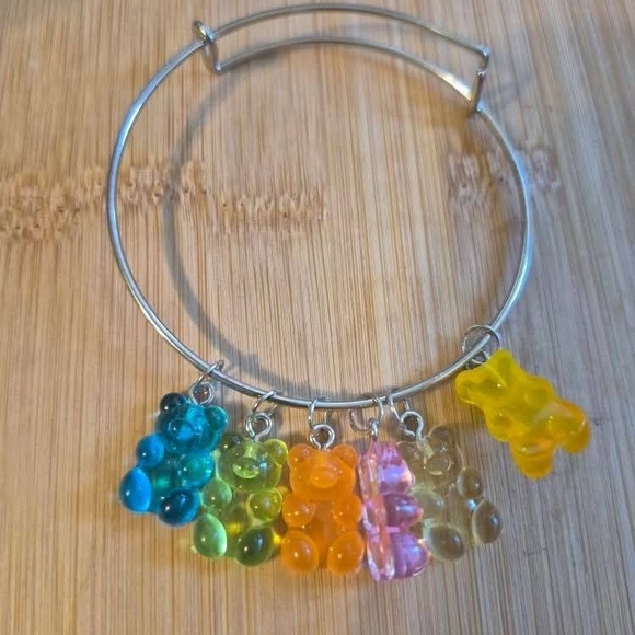 Handmade Jewelry - Colorful Gummy Bear Charm Bracelet